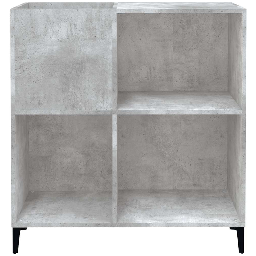 vidaXL 3 Shelf Concrete Grey Record Cabinet Image 4
