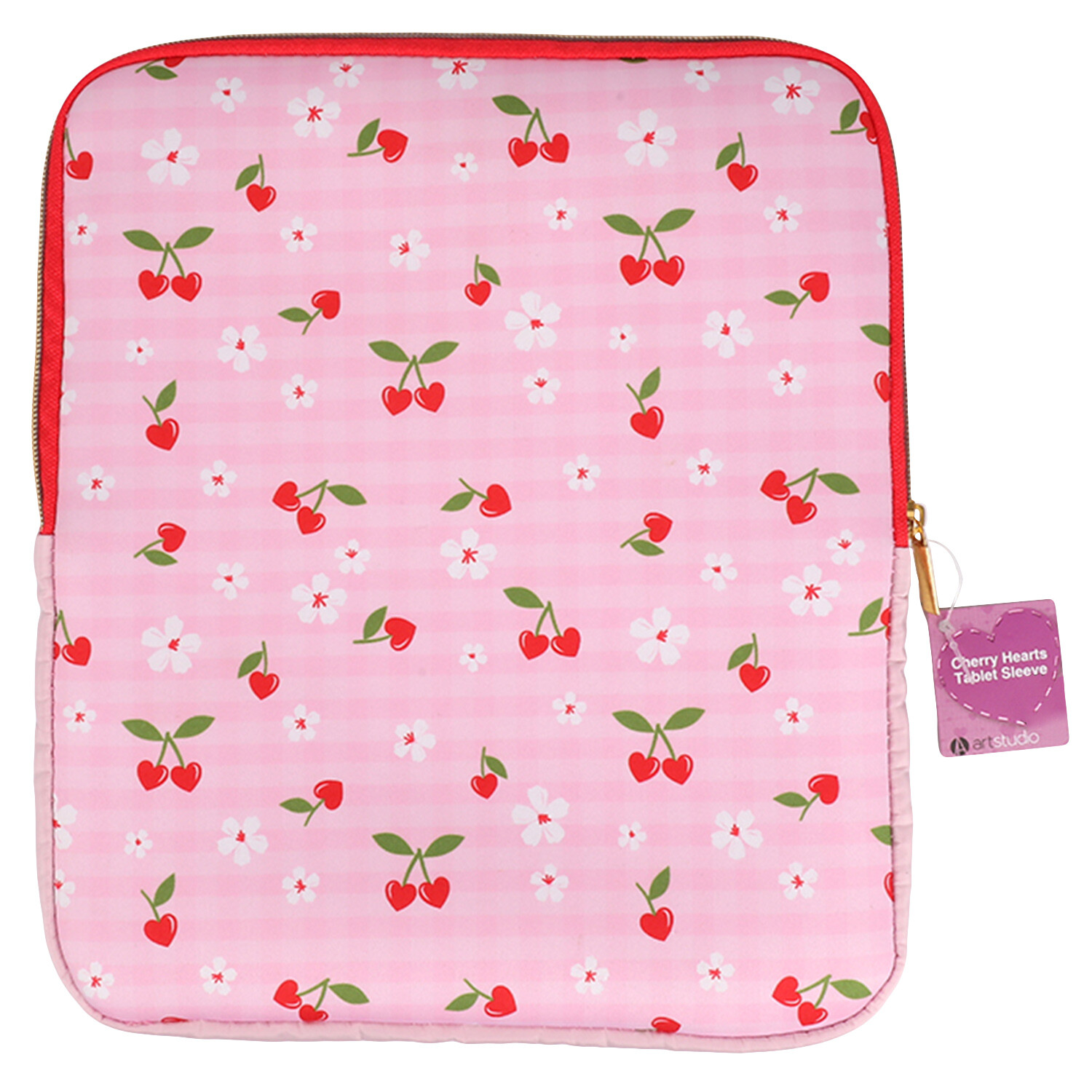 Cherry Hearts Tablet Sleeve - Pink Image 4