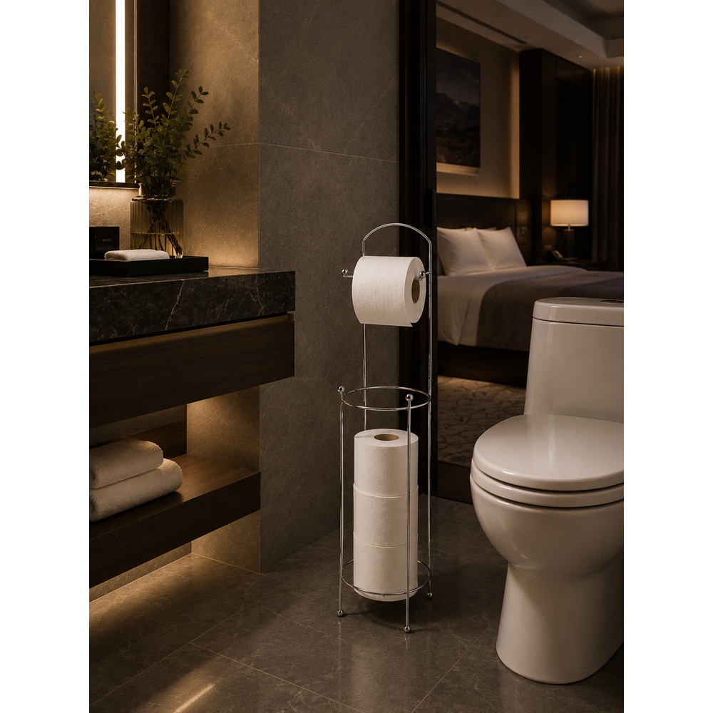 Avilo Toilet Paper Holder with Storage Tower Image 6