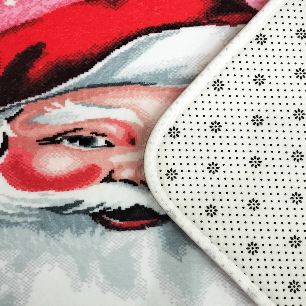 Noel Square Red Smiling Santa Xmas Bath Set 2 Piece Image 3