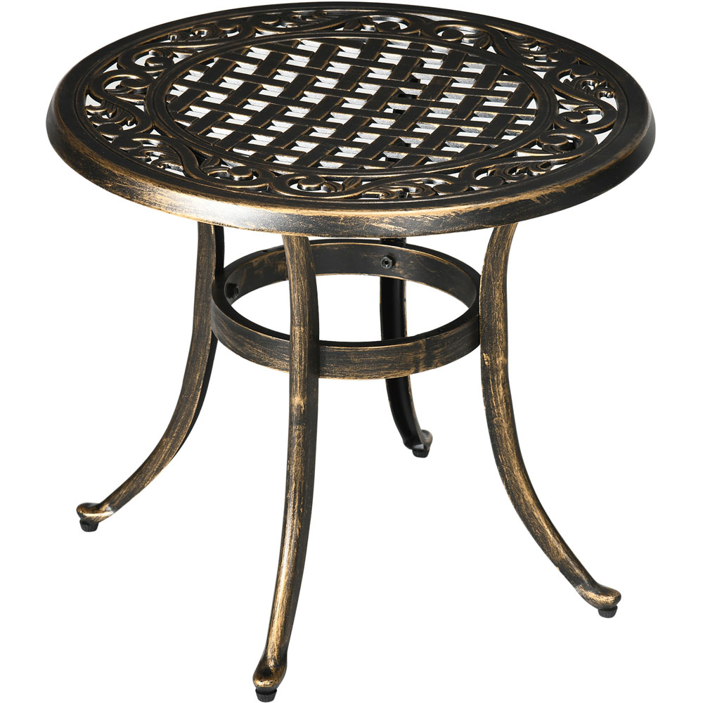 Outsunny Industrial Side Table Brown Image 2