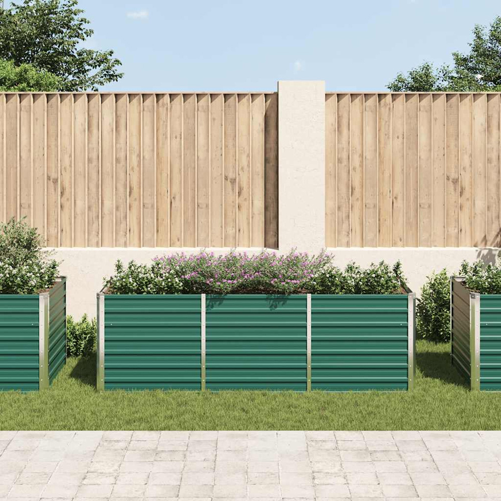 vidaXL Green Galvanised Steel Raised Garden Bed 77 x 240 x 80cm Image 2