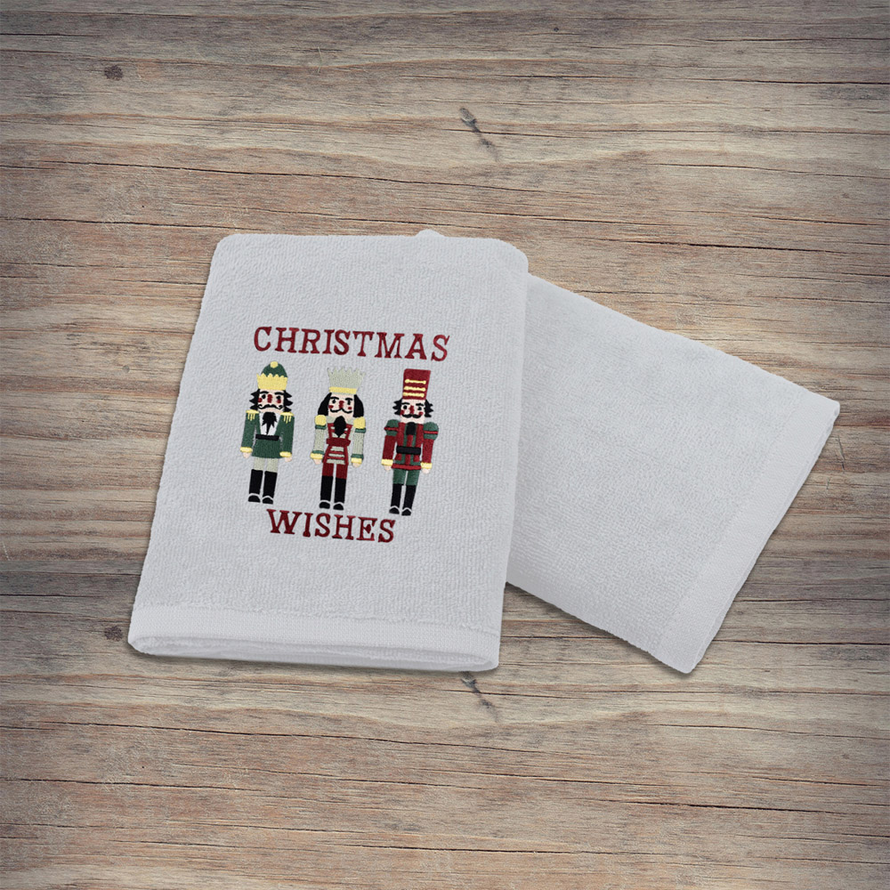 Noel Square Nutcracker White Hand Towel 2 Pack Image 5