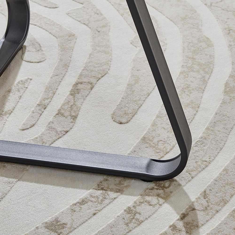 Furniturebox Fira Cesano Wood Effect 6 Seater Round Dining Set Brown Green and Black Image 6