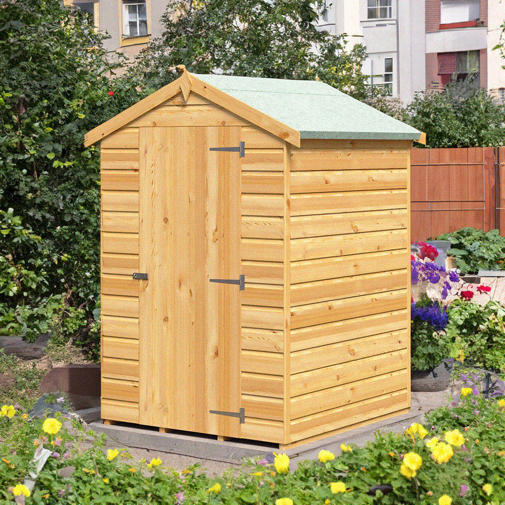 Shire GB Shetland 4 x 4ft Shiplap Apex Garden Shed Image 5