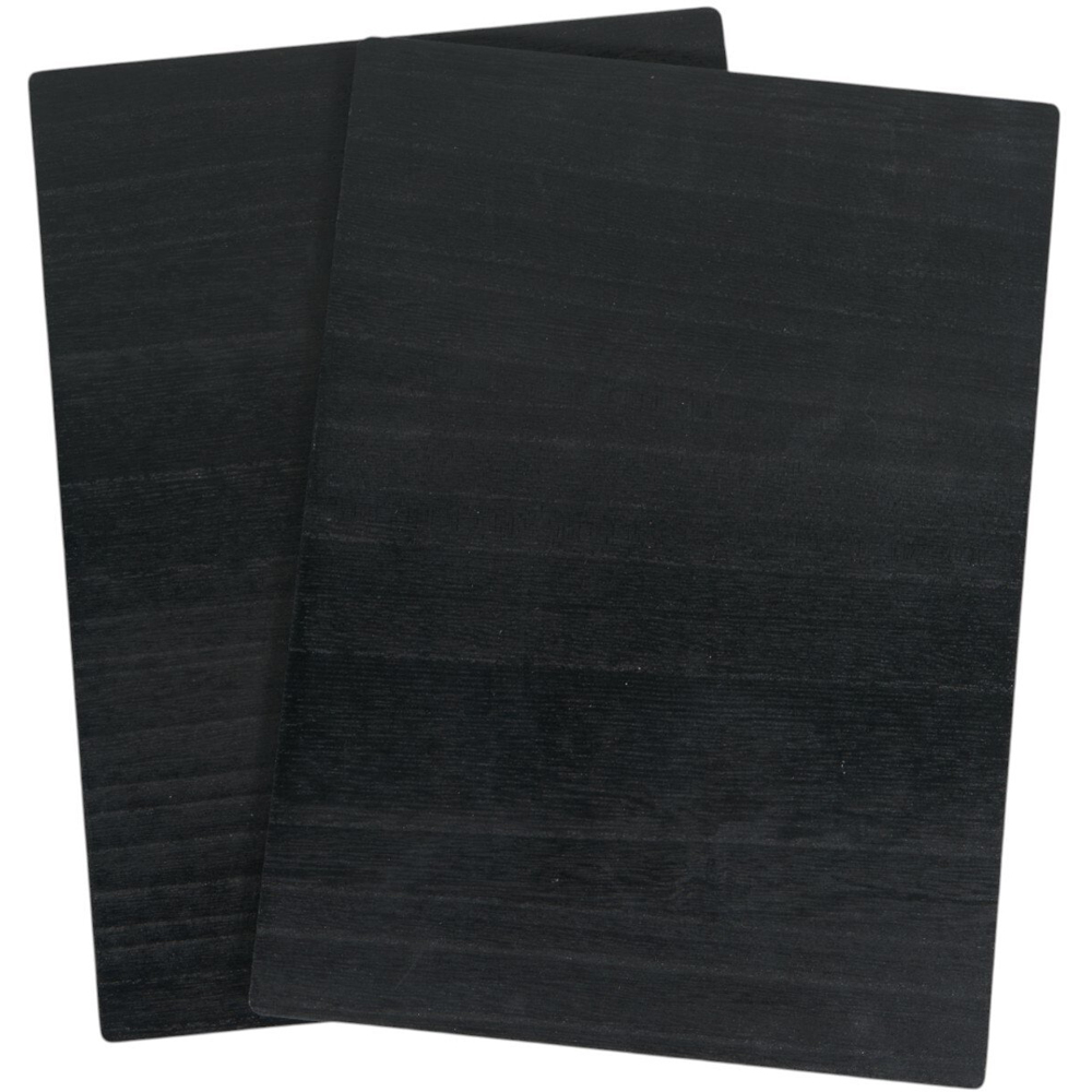 Set of 2 Faux Wood Placemats Black Image 2