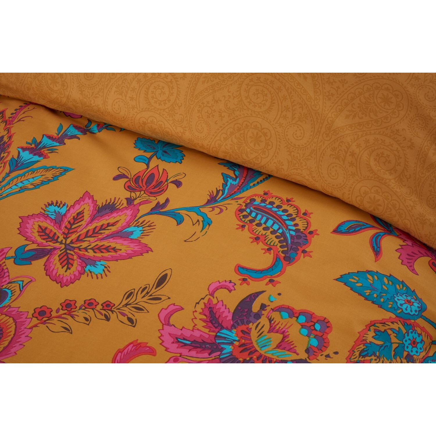 Safia Duvet Cover and Pillowcase Set - Ochre / Double Image 4