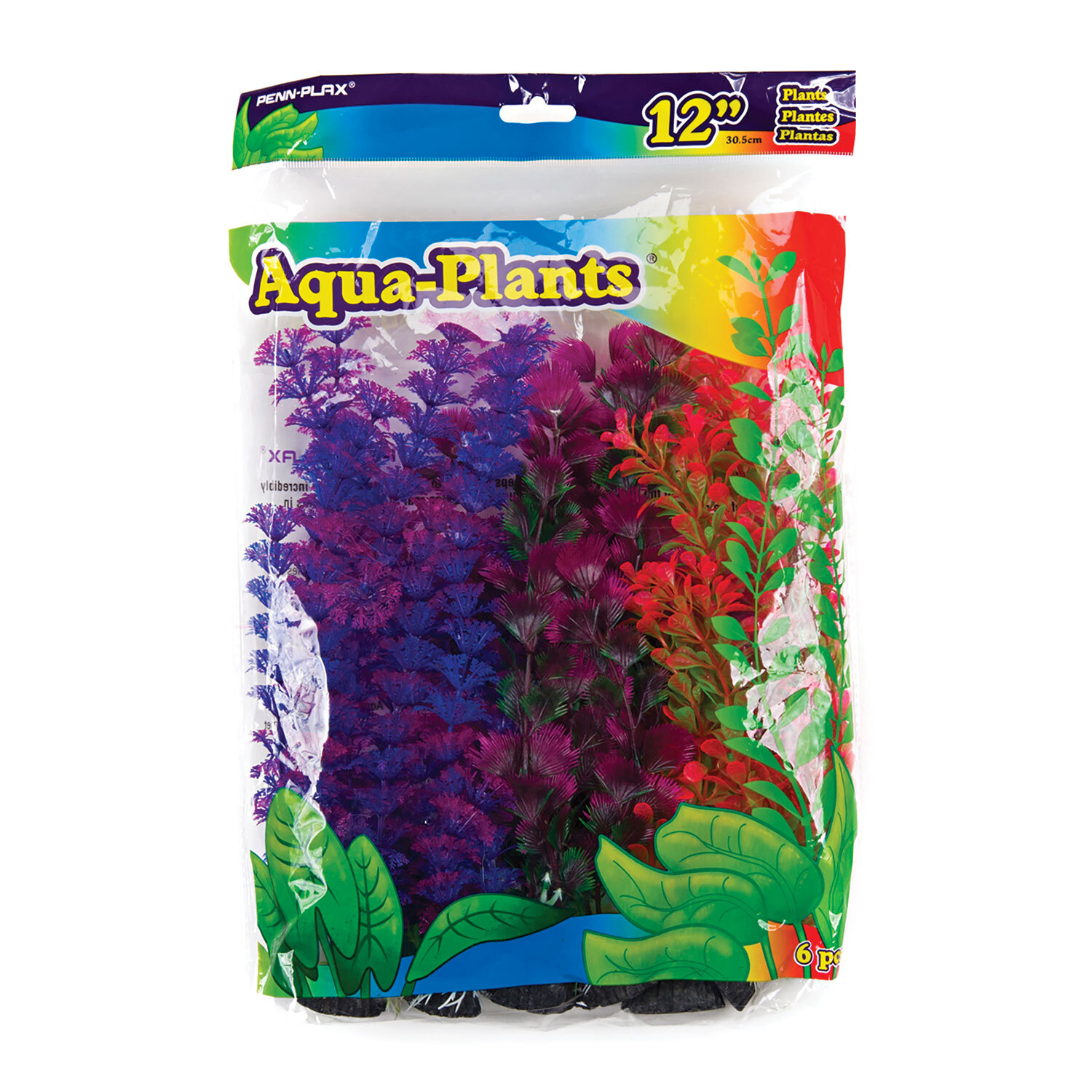 Pack of 6 12" Plastic Plants - Colourful Image