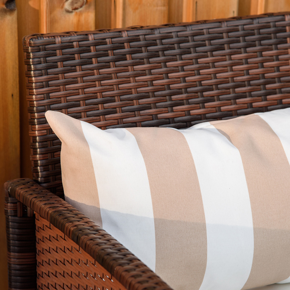 Outsunny 2 Seater Brown Rattan Lounge Set Image 3