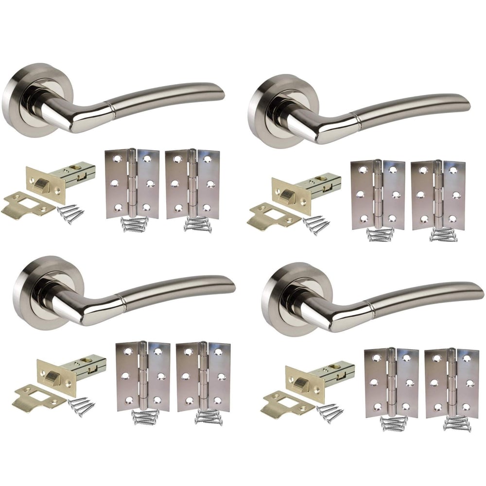Golden Grace Dual Finish Indiana Door Handles Set 4 Pack Image 1