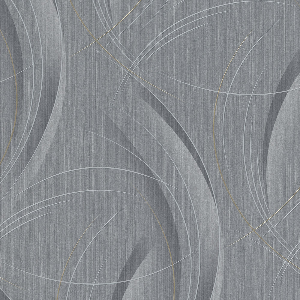 Erismann Gentle Swirl Designer Grey Vinyl Wallpaper Image 1