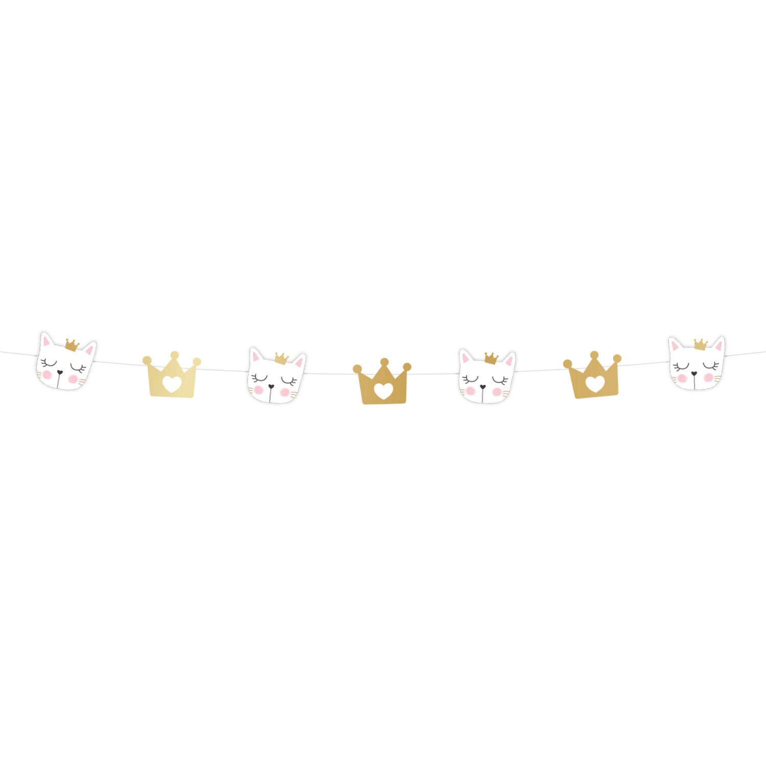Kitten Party Birthday Banner Gold Image 3