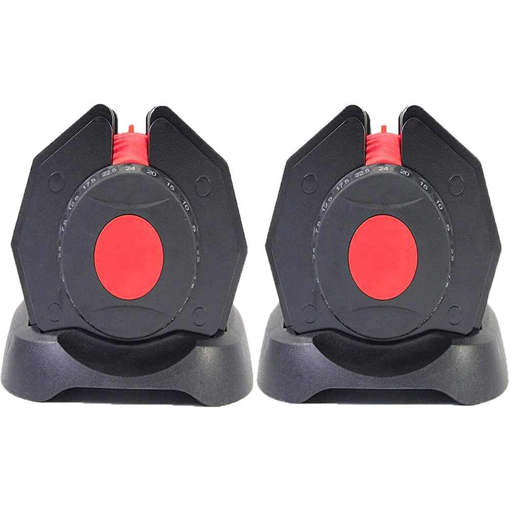 Strongology Urban24 Home Fitness Black and Red Adjustable Dumbbells 2.5kg to 24kg 2 Pack Image 4