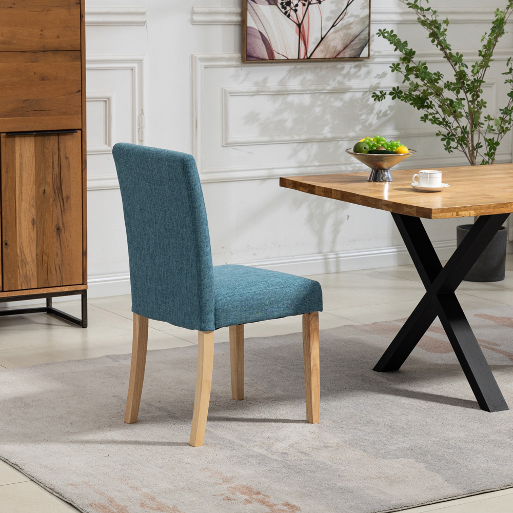 Artemis Home Maiolo Set of 2 Teal Fabric Dining Chair Image 5