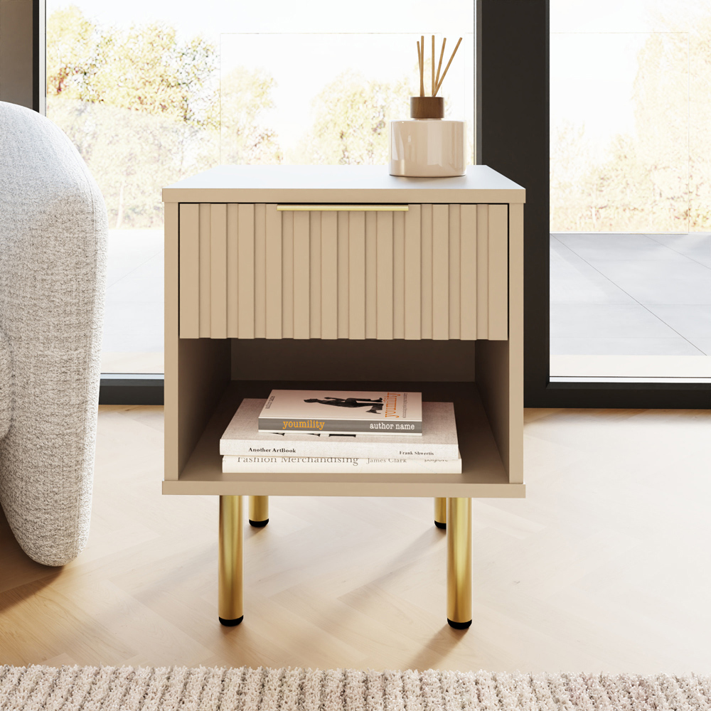 GFW Nervata Cream Lamp Table Image 6
