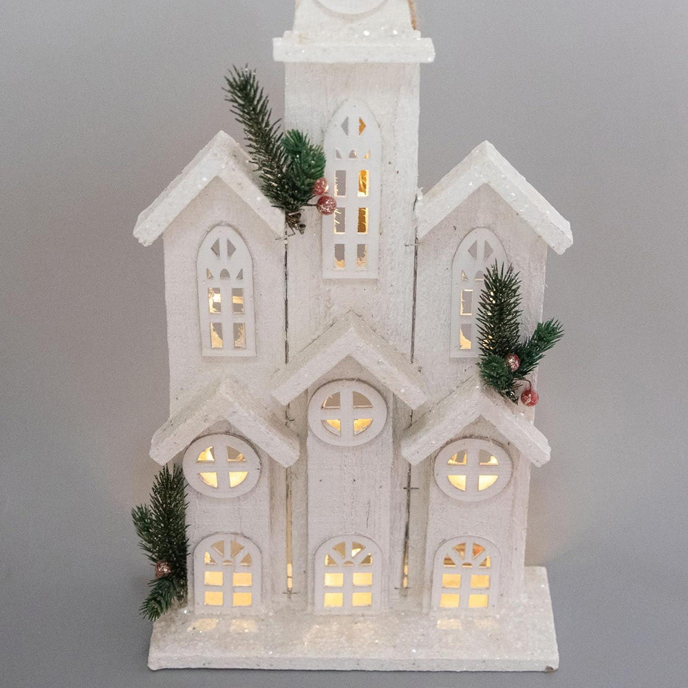 Shatchi Snow Covered Wooden House LED Christmas Decoration Image 3