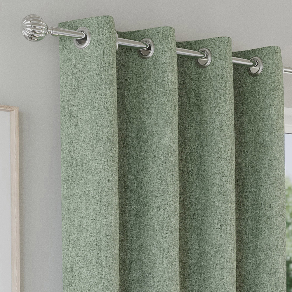 Enhanced Living Austin Green Thermal Blackout Eyelet Curtains 117 x 183cm Image 2