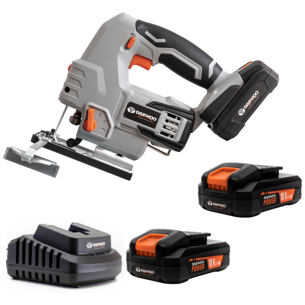 Daewoo U-Force 18V 2 x 2Ah Lithium-Ion Cordless Jigsaw with Battery Charger Image 1