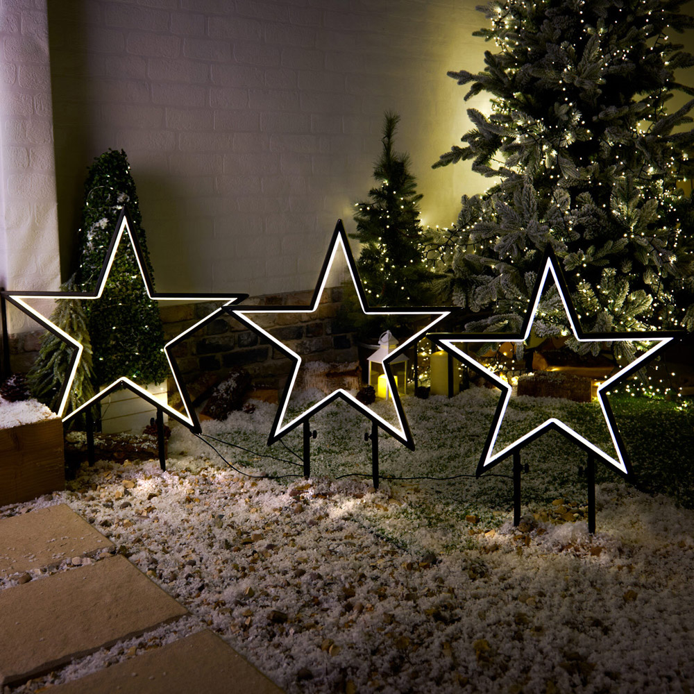 Pack of 3 LED Neon Star Stakes Image 1