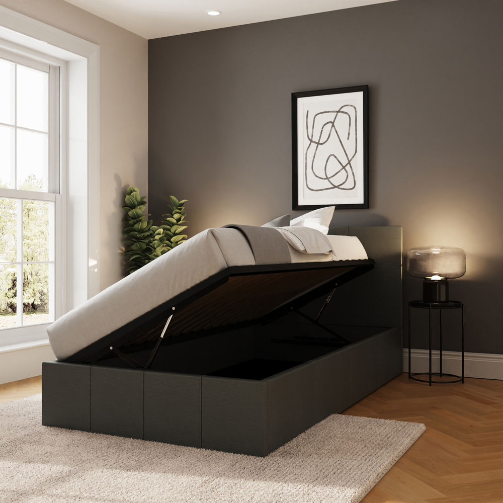 GFW Single Grey Side Lift Ottoman Bed Image 8