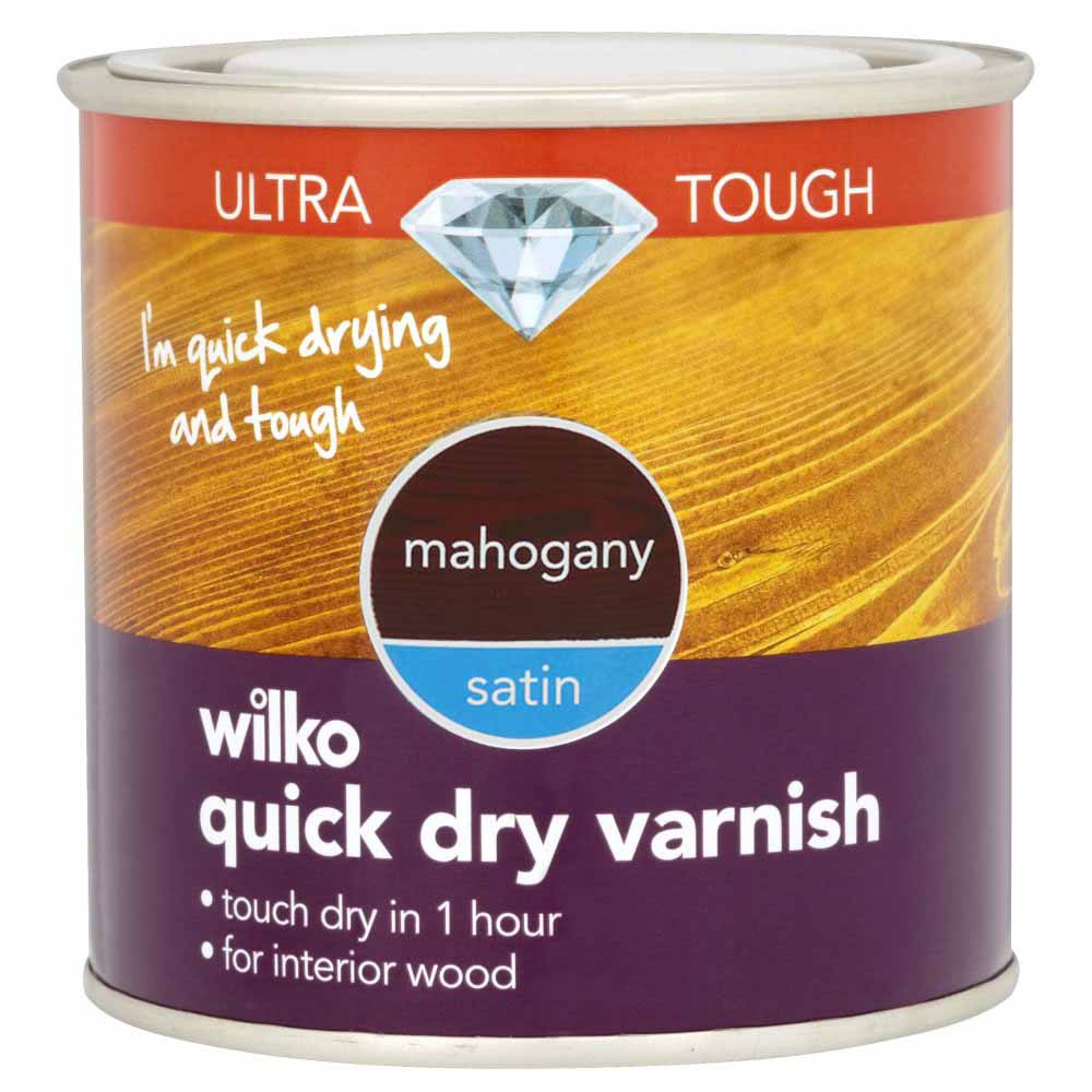 Wilko Ultra Tough Quick Drying Mahogany Varnish Satin 250ml Image 2