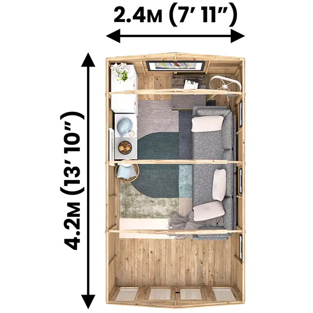 Dunster House RagePanda 8 x 13ft Modular Brown Superfelt Apex Summerhouse Image 7