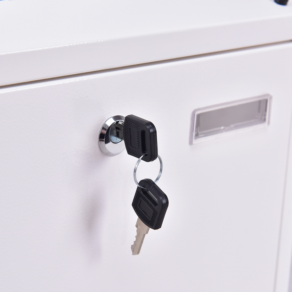 Costway White Wall Mounted Steel Lockable Letter Box Image 7