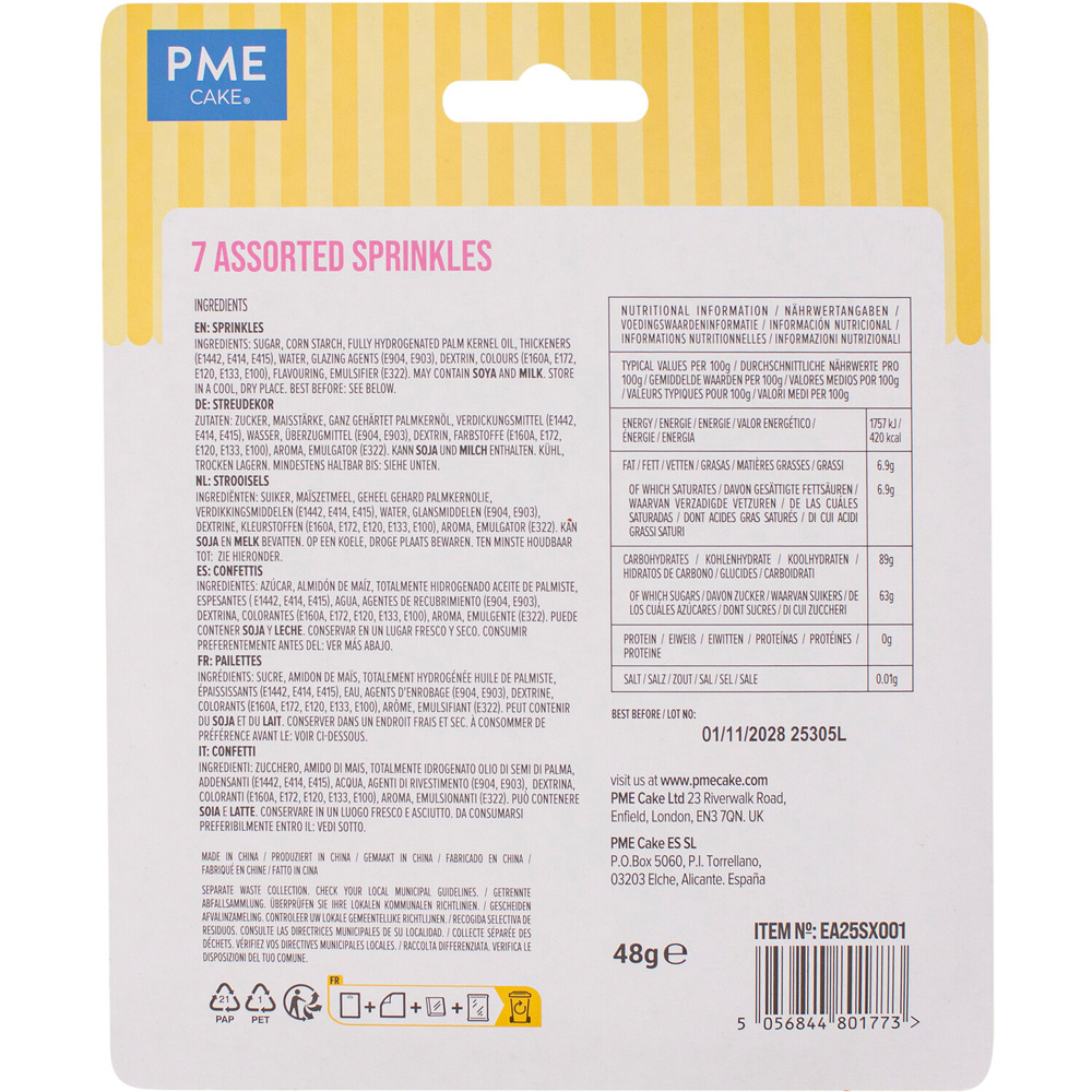 Pack of 7 PME Sweet Springtime Sprinkles Image 5