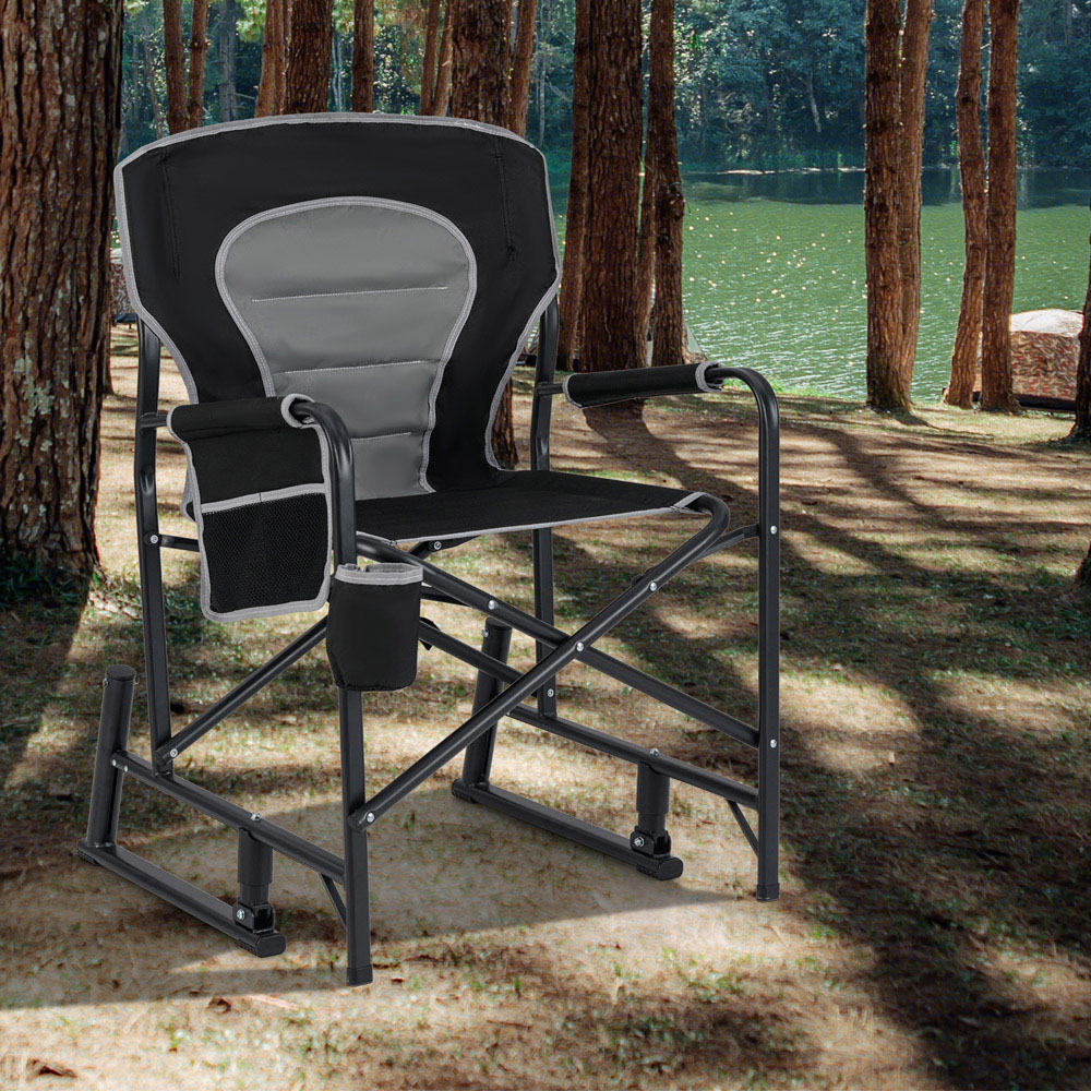Costway Black Foldable Rocking Chair Image 2