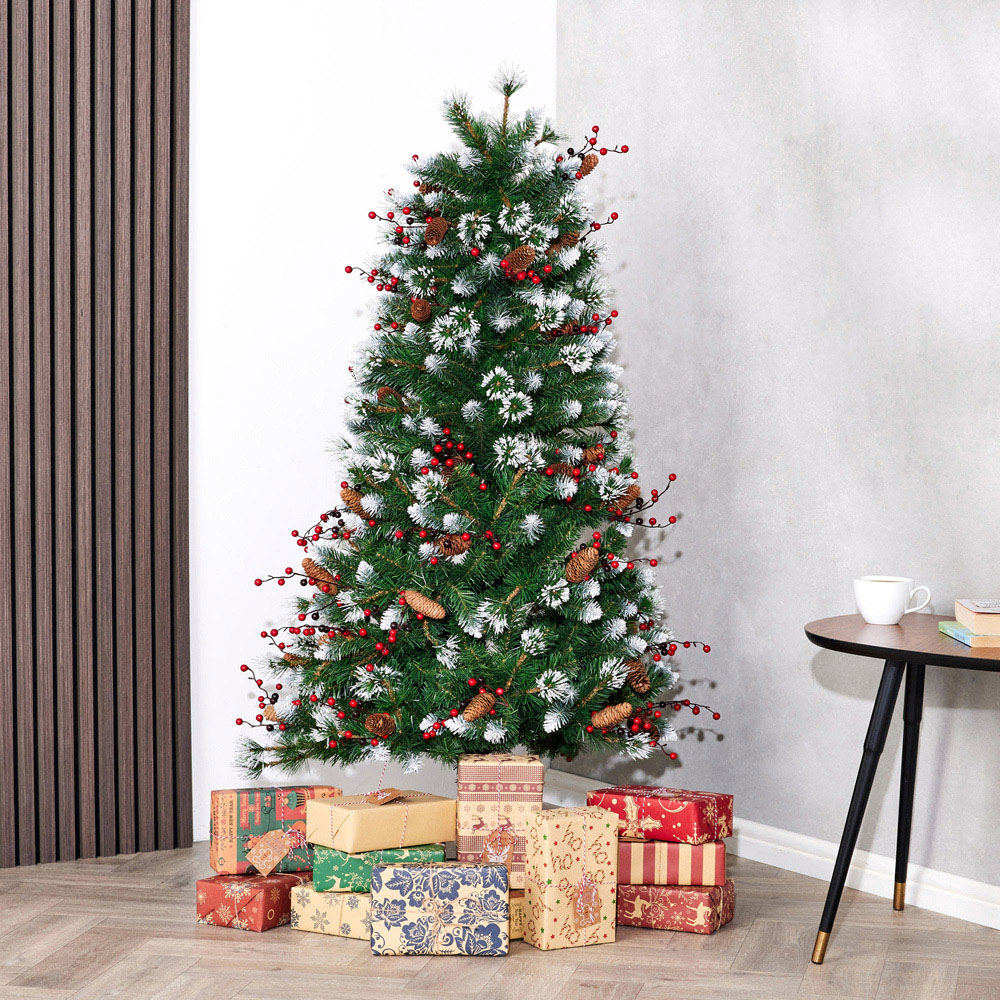 SO Lisbon Pine Artificial Christmas Tree with Berries and Cones 5ft Image 5