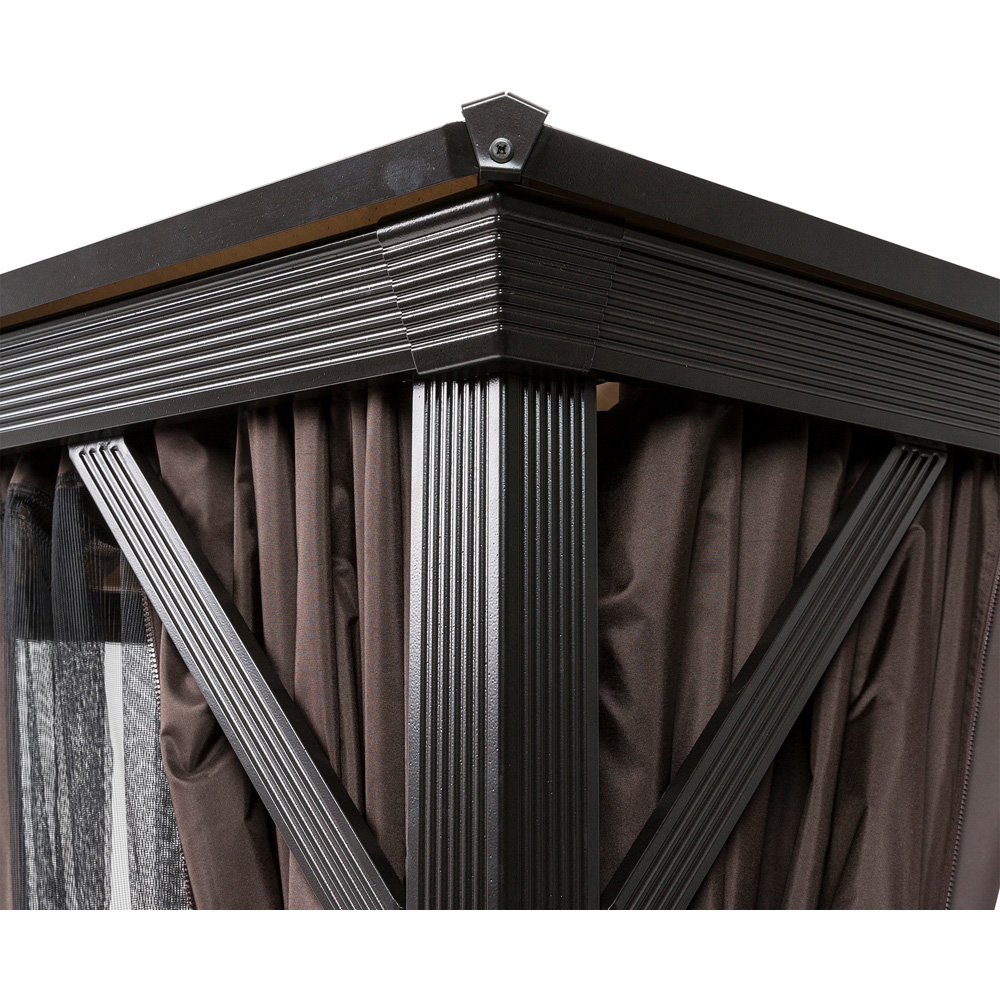 Norfolk Collection Runcton 3 x 3m Polycarbonate Gazebo with Curtains and Netting Image 3