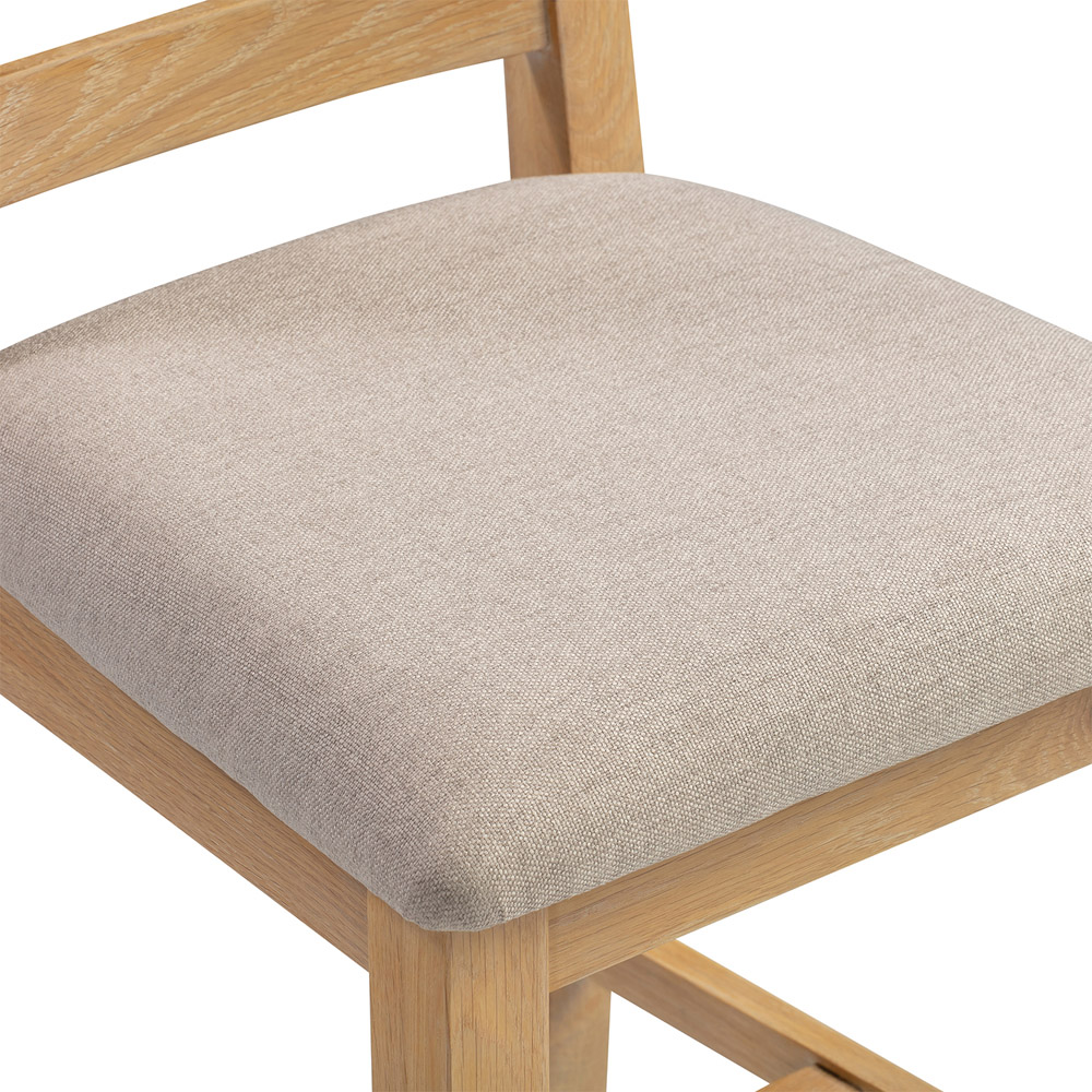 Seconique Windsor Sey of 2 Natural Oak and Oat Fabric Cross Back Dining Chair Image 6