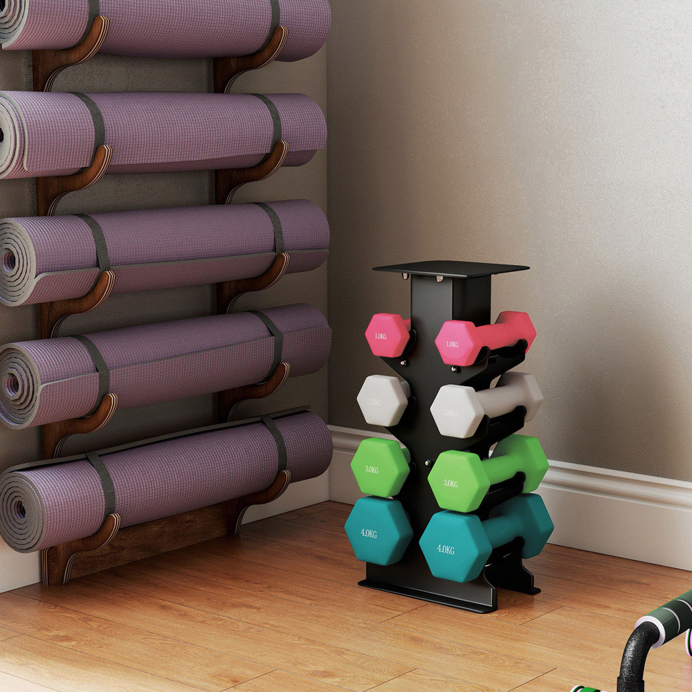 SPORTNOW Multicolour Hex Dumbbell Set with Rack 20kg 8 Pack Image 8