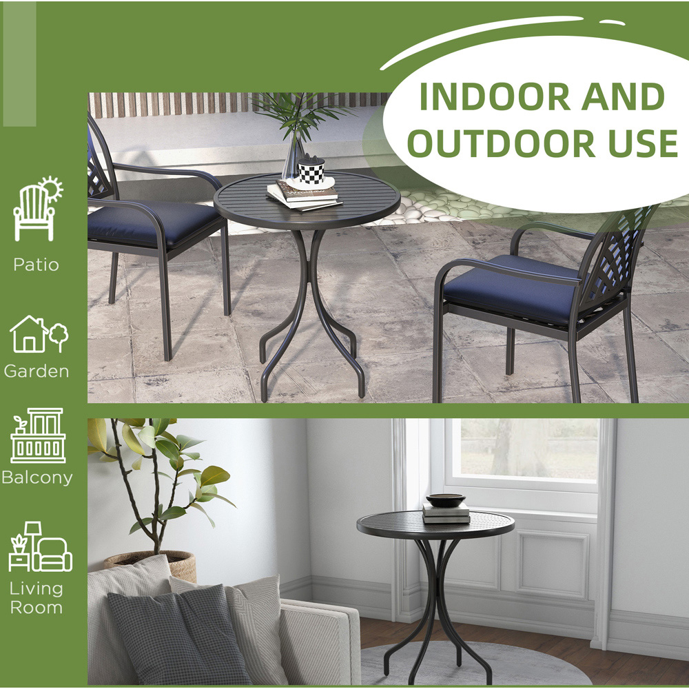 Outsunny Black Round Garden Table Image 6