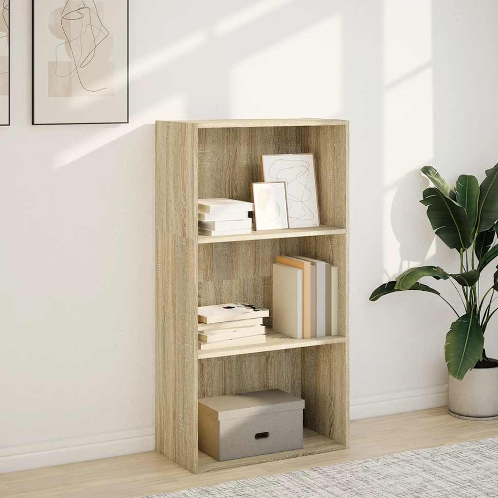 vidaXL 3 Shelf Sonoma Oak Bookcase Image 7
