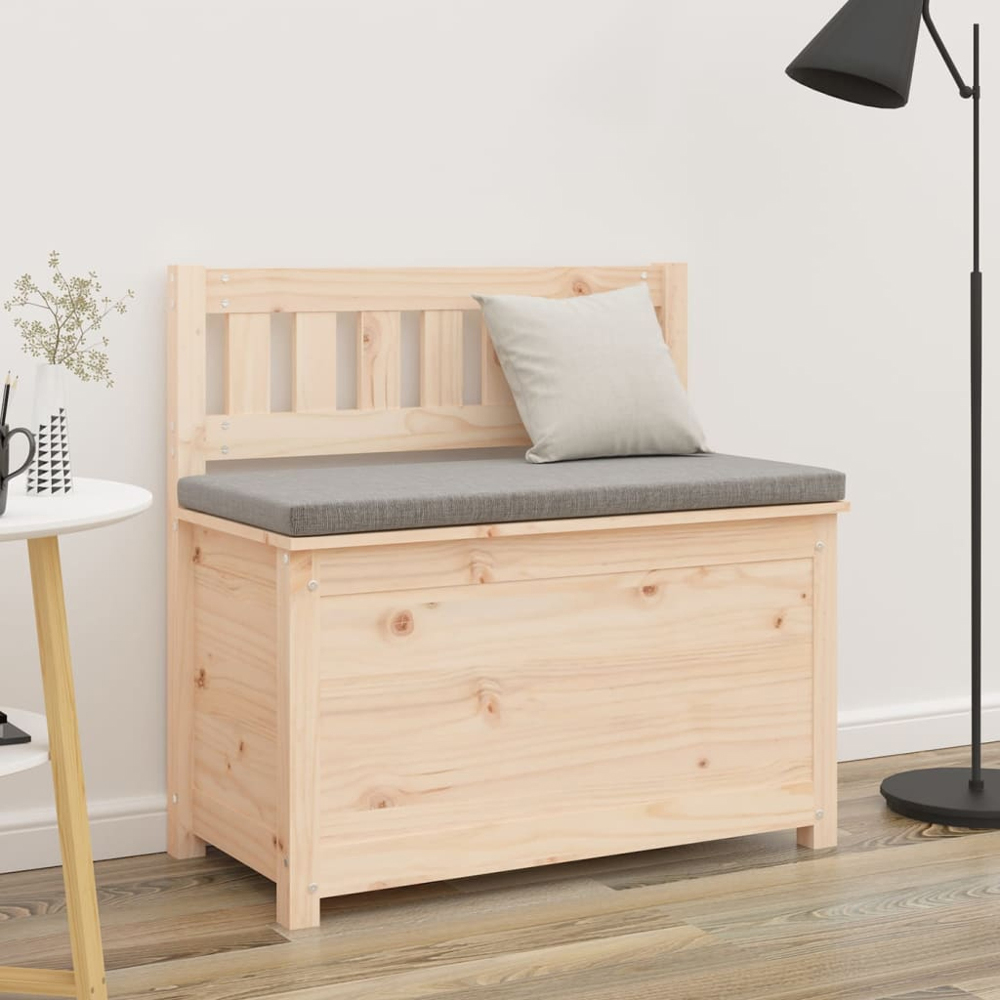vidaXL Natural Solid Wood Pine Storage Bench 80 x 41 x 77cm Image 9