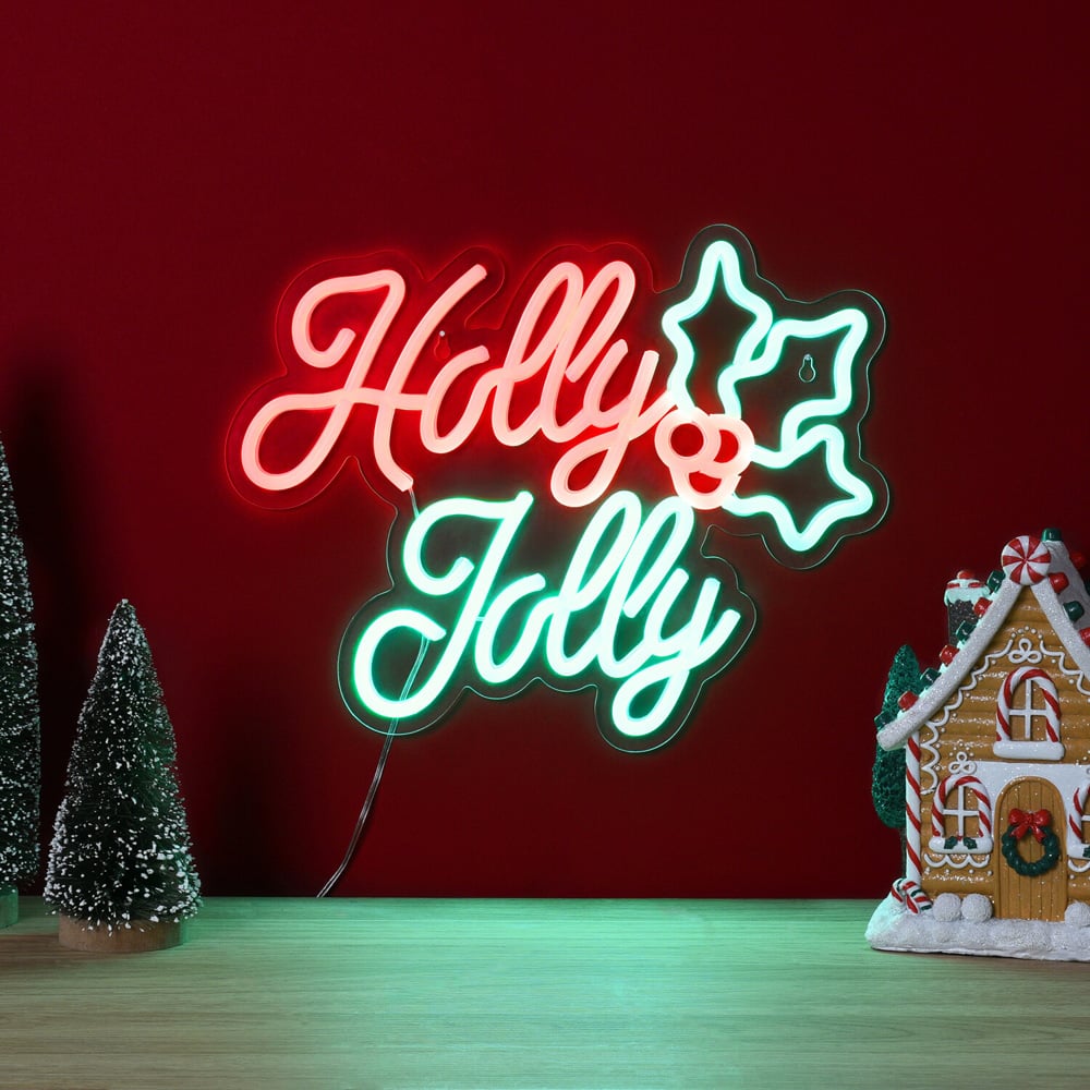 Holly Jolly LED Neon Sign Image 1