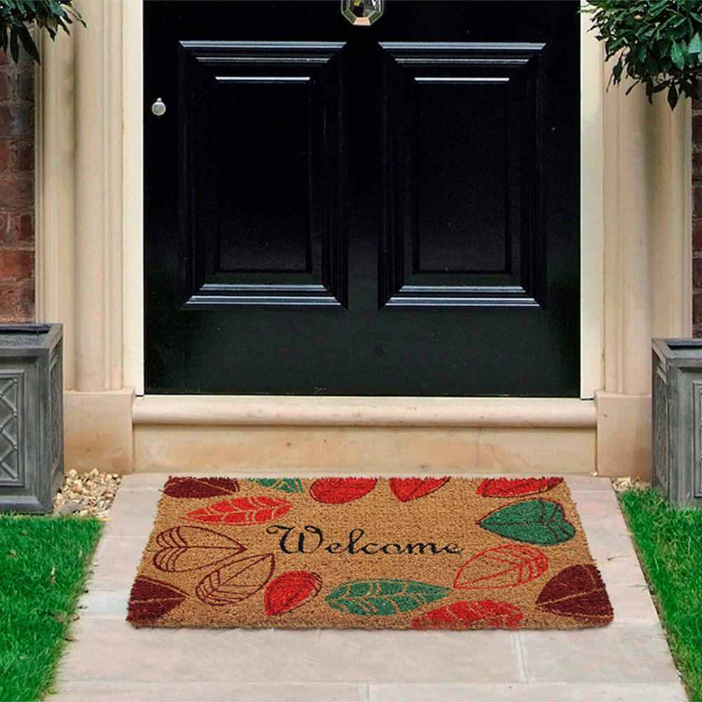 Coco & Coir Graceful Leaves Coir Door Mat 45 x 75cm Image 2
