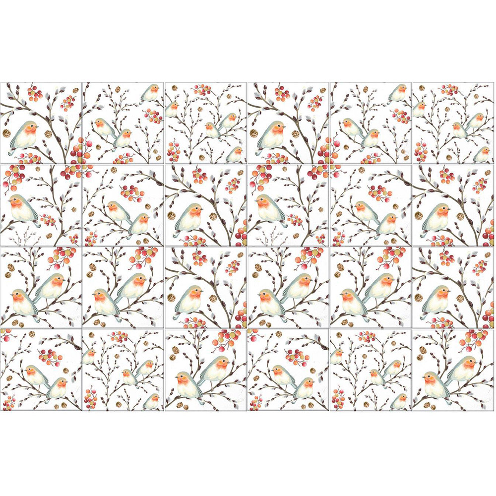 Walplus Ode To The Robin Redbreast Tile Sticker 24 Pack Image 2