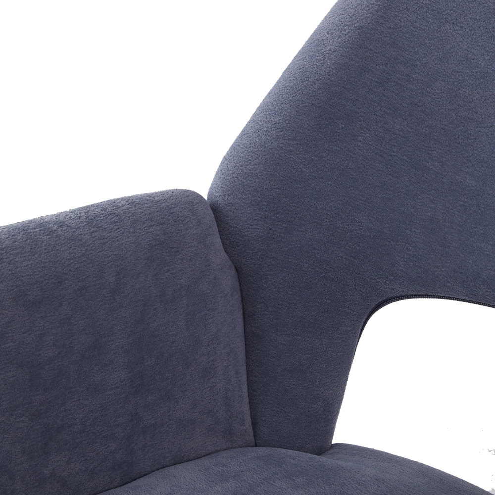 Living and Home Grey Teddy Fleece Upholstered Swivel Chair Image 4