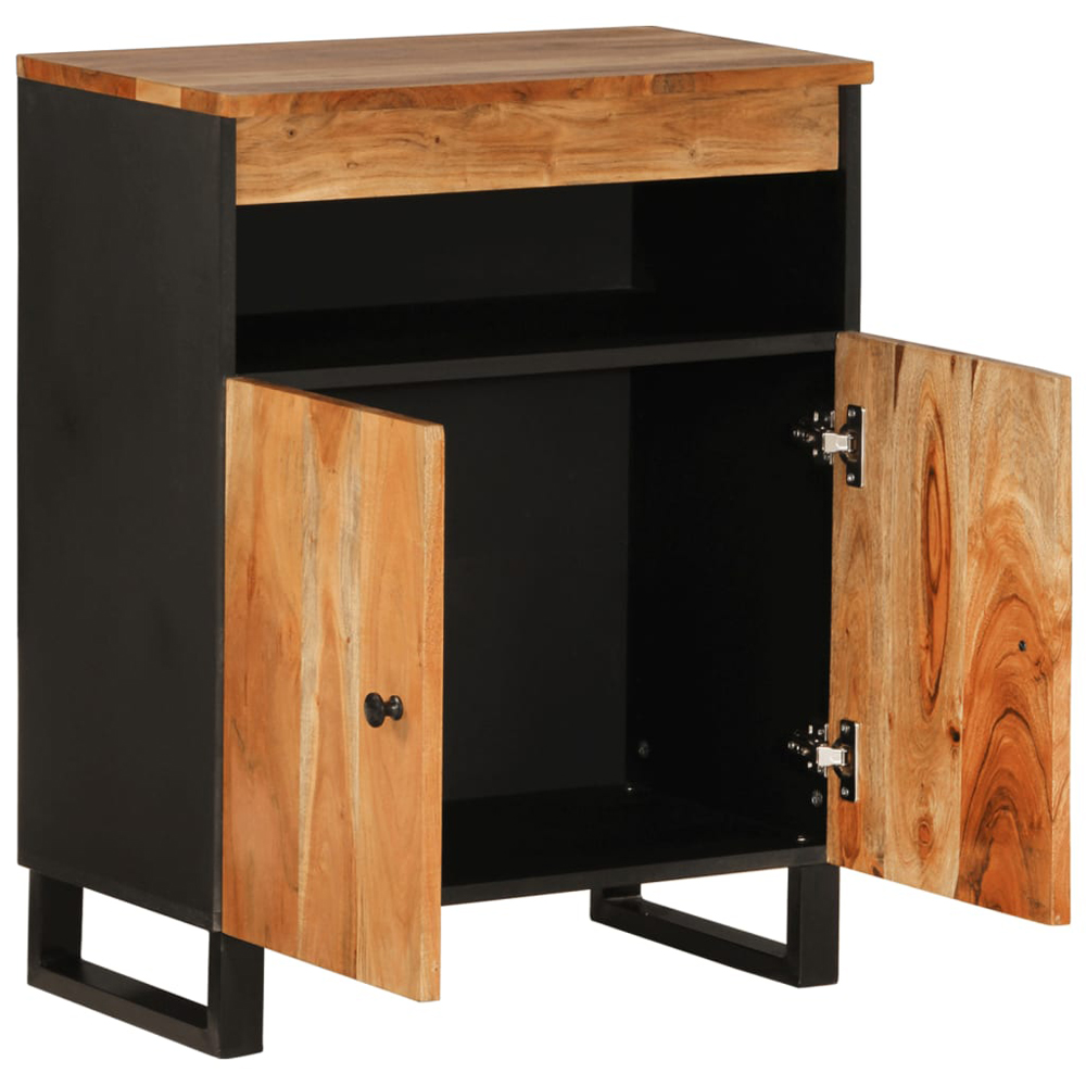 vidaXL 2 Door Single Shelf Solid Acacia Wood Sideboard Image 4