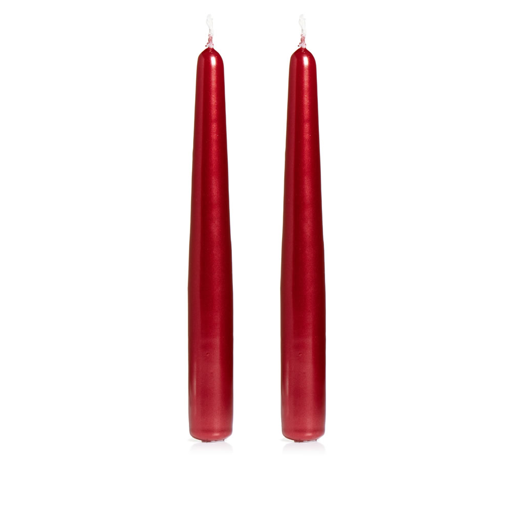 Wilko 2 pack Red Taper Candles Image