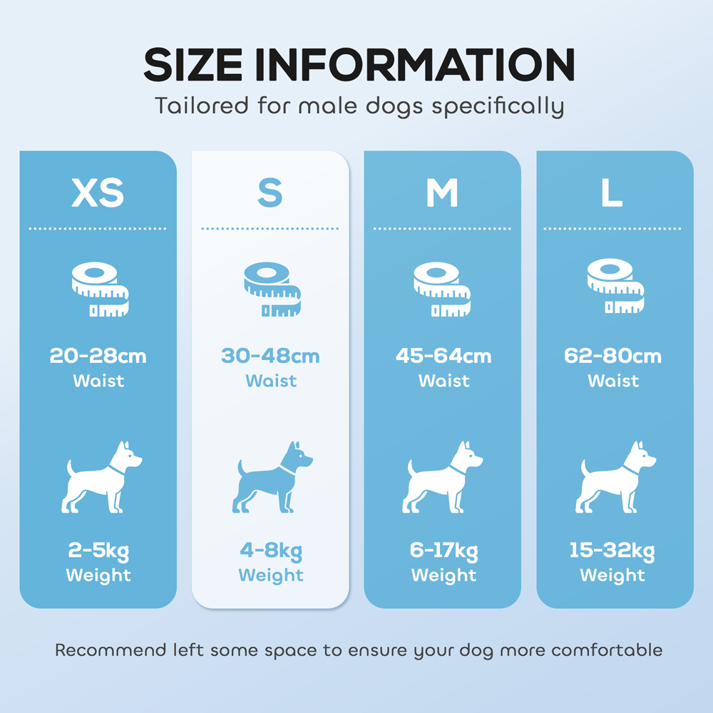 PawHut Small Super Absorbent Male Dog Diapers 30-48cm 48 Pack Image 8