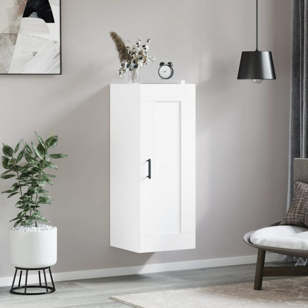 vidaXL Single Door White Wall Mounted Cabinet Image 9