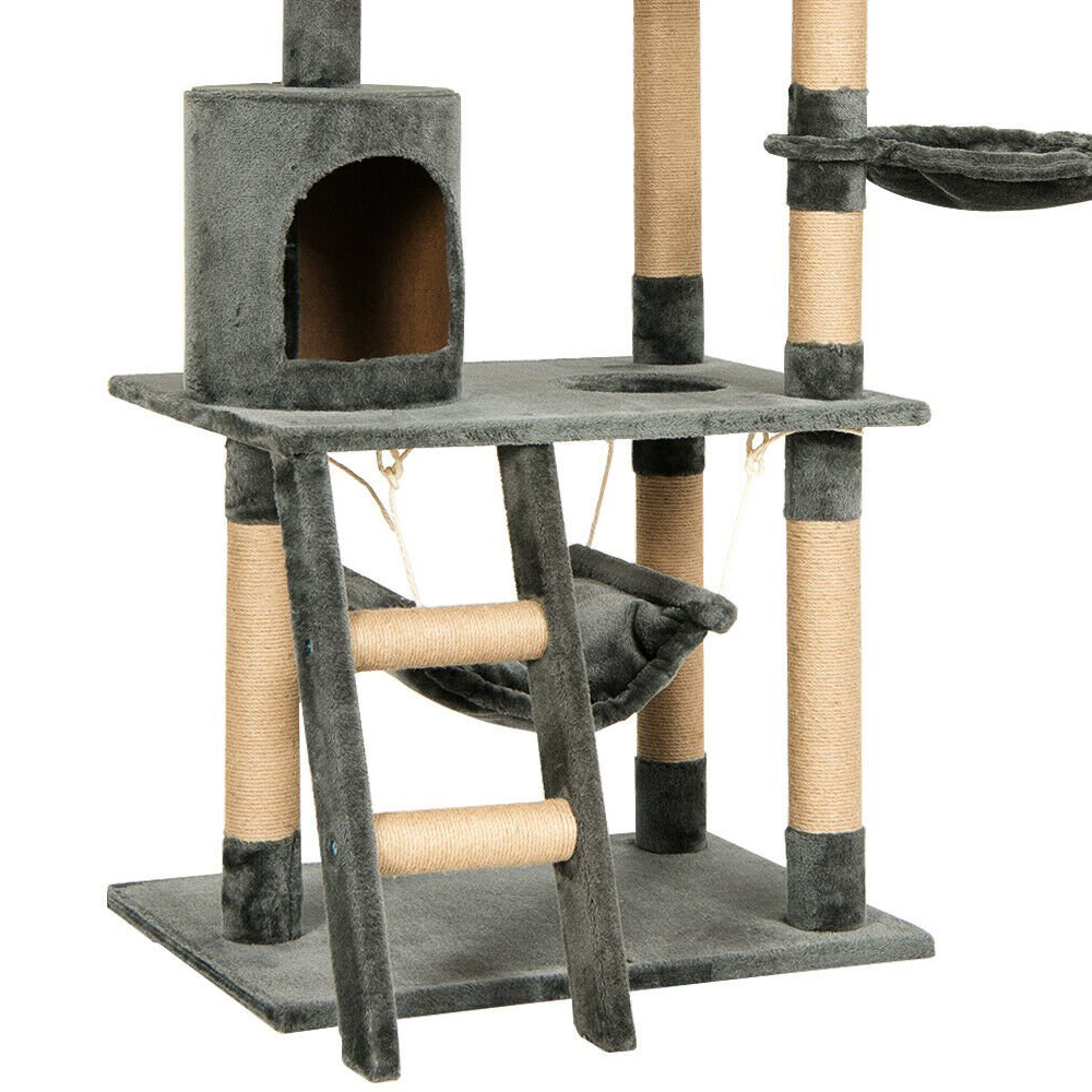 Costway 150cm Grey Cat Tree Scratcher Image 3
