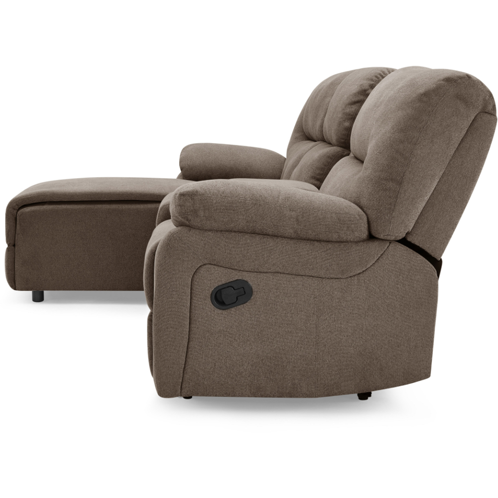 Home Detail Jacob 3 Seater Brown Right Hand Chaise Manual Recliner Sofa Image 6