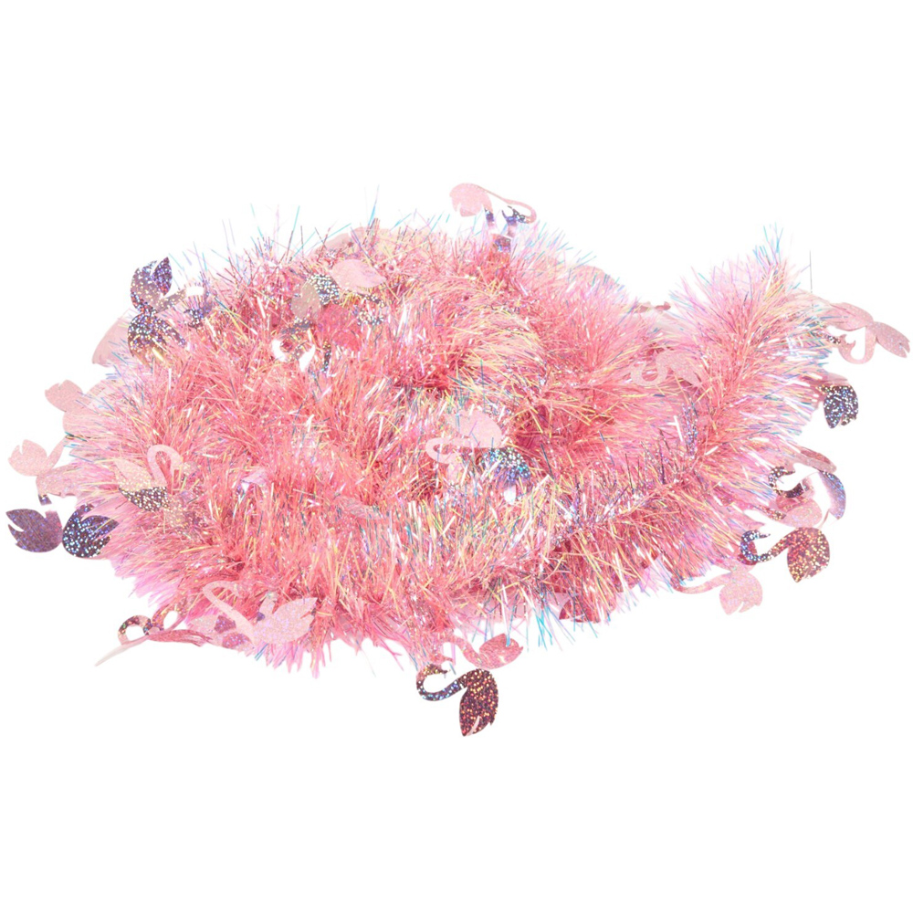 Swan Tinsel Garland Pink Image 3