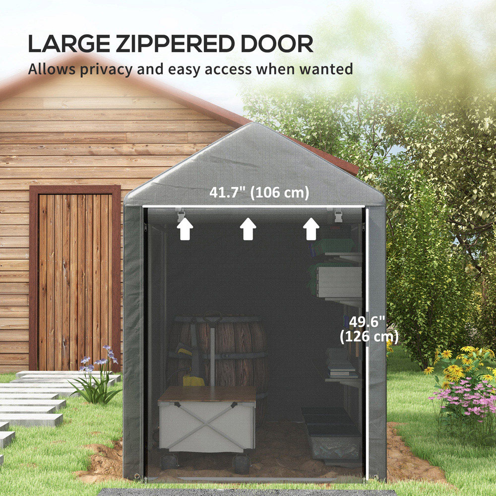 Outsunny 3.93 x 5.90ft Portable Garden Shed Image 6