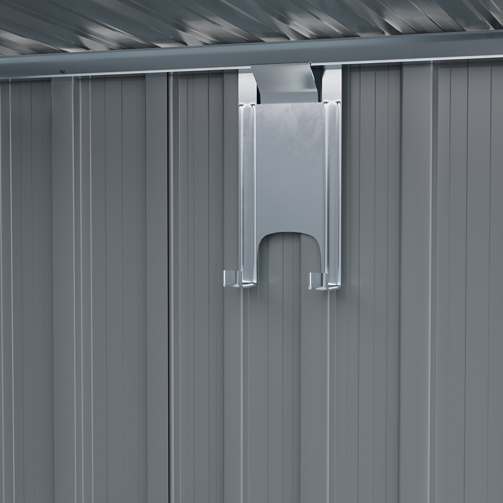 Living and Home 6.4 x 3.9ft Outdoor Metal Storage Shed with Lean To Image 7