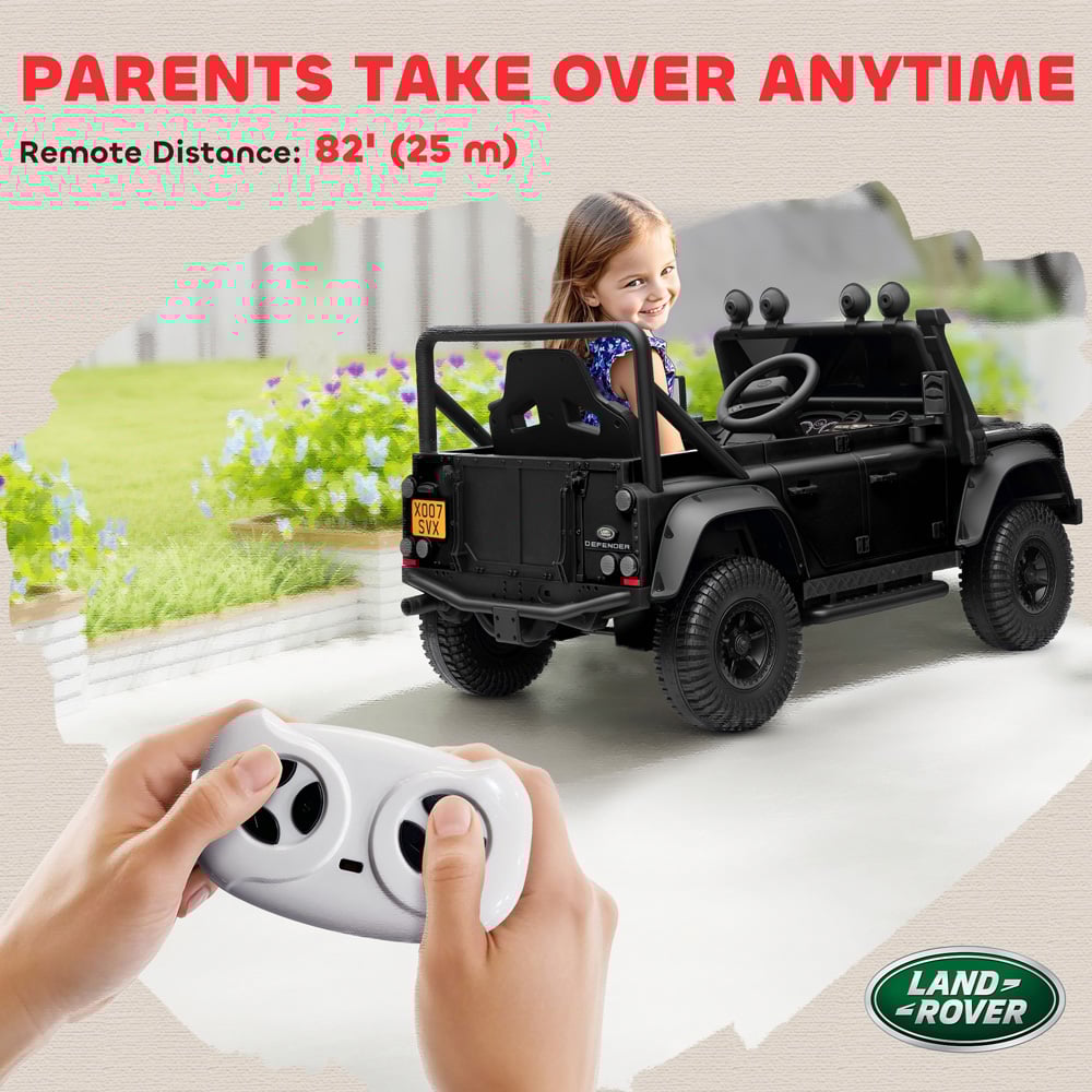 Tommy Toys Black Land Rover Defender Kids Electric Ride On Car with Remote 12V Image 8